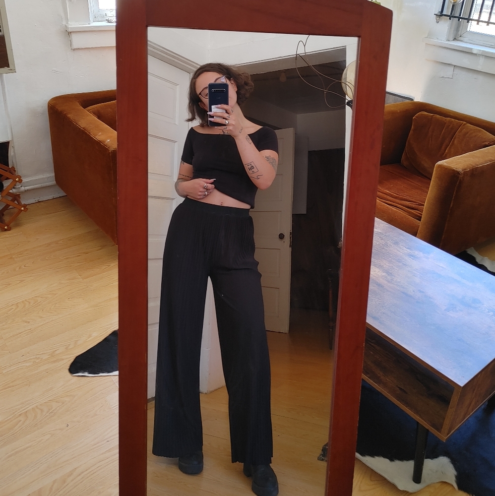 Pleated Flare Pants
